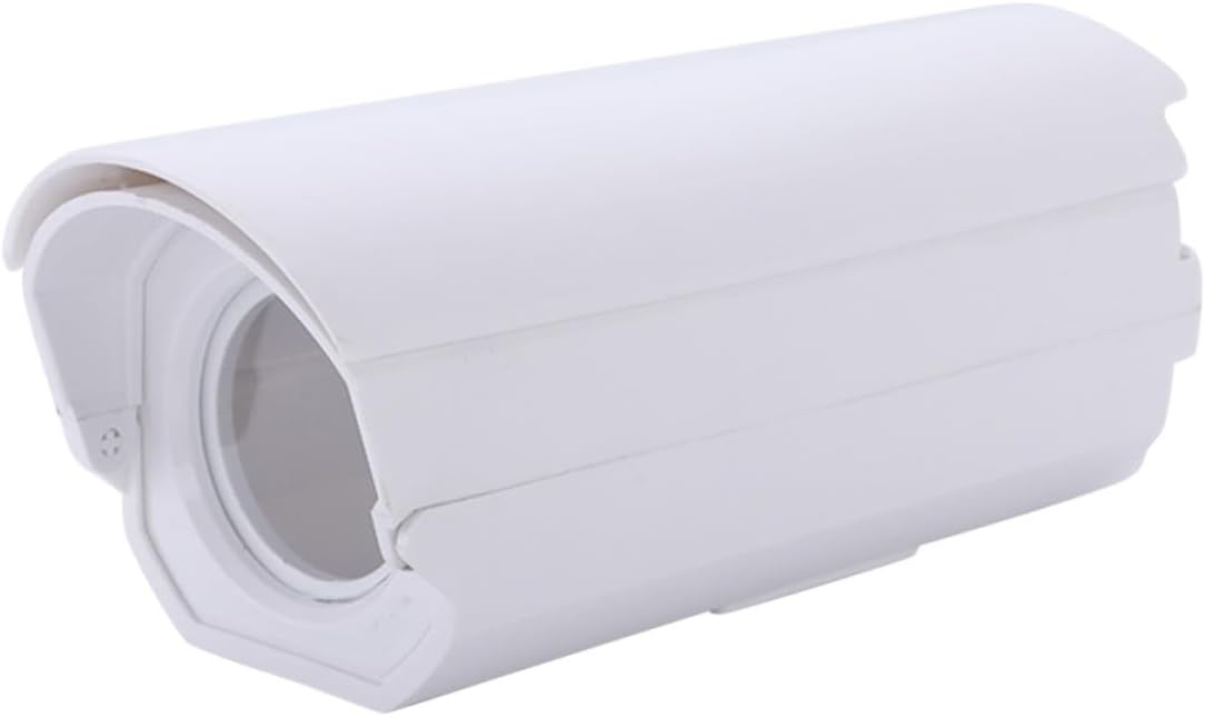 Security Camera Protective Cover with Large Viewing Angle, White Pp Material Case for Outdoor Monitor Cameras, Sealed Environment Sleeve for Weather Protection