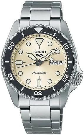 SEIKO 5 Sports Gents SKX Midi Automatic Watch SRPK31K1, Cream/Grey