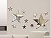 Juego de 10 pegatinas creativas para espejo de pared de cinco estrellas, para niños, dormitorio, decoración del hogar, murales de pared de cristal 3D