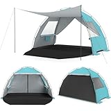COSTWAY Tienda de Playa Plegable,Azul)