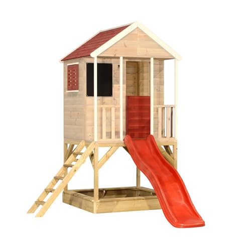 Wendi Toys M7 Spielhaus mit Rutsche, Stelzenhaus aus FSC-Holz...