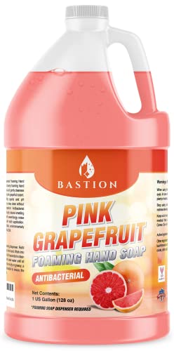 Bastion Pink Grapefruit Foaming Antibacterial Hand Soap Refill 1 Gallon (128 Oz) Refreshing Pink Grapefruit Scent Bulk Hand Soap-Made In The Usa. #TOP4
