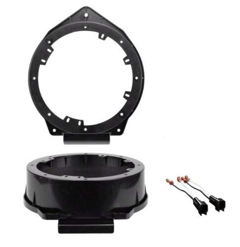6 6.5 6.75 Inch Front Door Speaker Adapter Mount Plates + Wire Connector for 2010 2011 2012 2013 2014 2015 Chevrolet Camaro