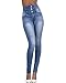 Produktbild Damen Jeans Hose Skinny Röhrenjeans Hochbund Jeanshose Hellblau XL
