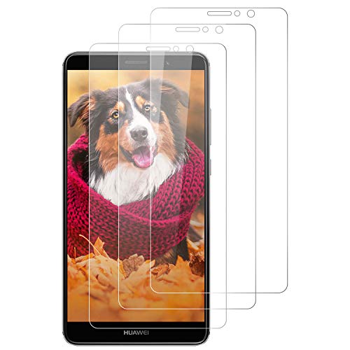 RIIMUHIR Pack De 3 Protectores De Pantalla De Vidrio Templado Huawei Mate 9, Dureza 9H, Anti Huella Digital, Sensibilidad Táctil, Película Transparente HD