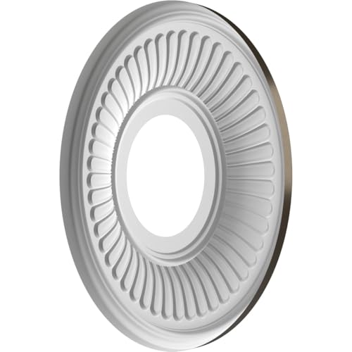 Image of Ekena Millwork 10 inchOD x 3 1 /2 inchID x 3 /4 inchP Berkshire Thermoformed PVC Ceiling Medallion (Fits Canopies up to 4 1 /2 inch), Metallic Dark Bronze