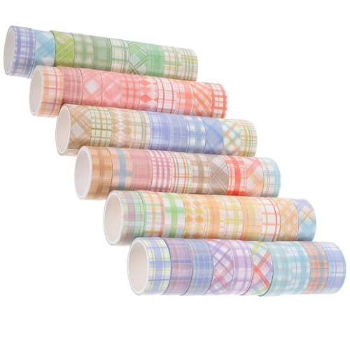 Cinta Washi de Cuadros en Set de 60 Rollos para Scrapbooking y Manualidades Fáciles