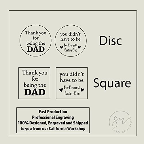 This is a picture of a product for sale called Thank You For Being the Dad You Didnt Have To Be Cufflinks Personalized Gift Step Fathers Day From Children Kid Siblings Dad Birthday Mens STEPDAD-CUFFLINKS
