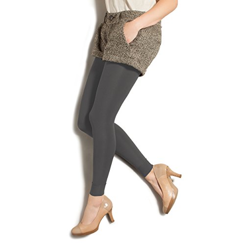 Image of THERAFIRMLIGHT Women's Footless Support Tights - 10-15mmHg Compression Stockings (Coal, Large)