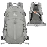 Mochila Trekking 30L, Compacta com Costas Ventiladas, Leve e Resistente à Chuva, Cinza, Ideal para Caminhadas e Viagens (Cinza)
