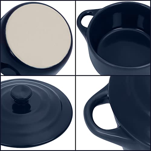 Auflaufform Set aus Keramik mit Deckel, 4 Stück, ofenfest