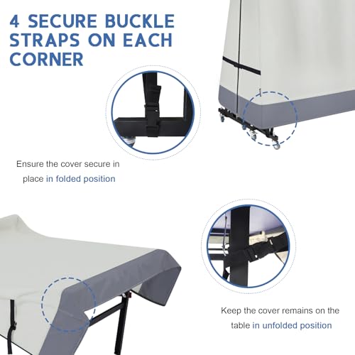 image for STEECA Ping Pong Table Cover Outdoor Waterproof, Dual Function Table T