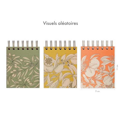 Clairefontaine 116346C - Jardin des Sens, Bloc reliure intégrale en-tête 9x11 cm, 160 feuilles, uni, ass.