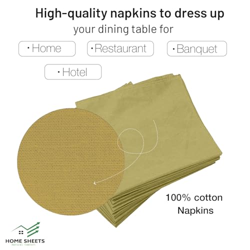 Image of 100% Cotton Dinner Napkins 12x12 Inch, Soft & Durable, Reusable Cloth Napkins for Dining, Events, and Everyday Use (Taupe, Set of 25 (12x12))