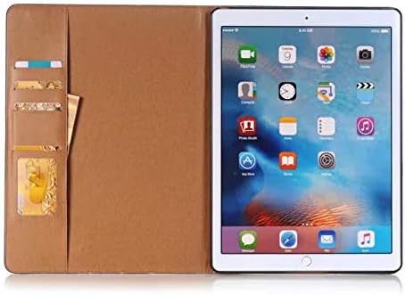 iPad Pro 1st 2nd (12.9 inch) Case, DMaos Vintage Book Synthetic Leather Stand Folio Smart Cover, Auto Sleep/Wake, Business Document Card Holder - Black
