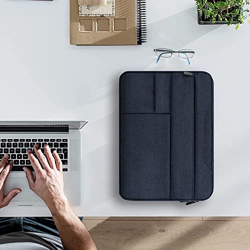 Image of Dynotrek Kindlee 13.3 inch Laptop Sleeve Case Cover Pouch Hand Bag for Men Women Compatible Most MackBook Surfacebook Notepad Dust-proof Bump-proof Waterproof Fabric -Denim Blue