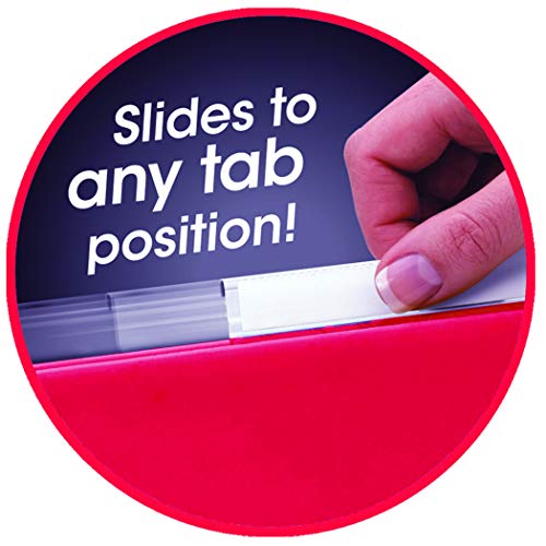 Smead Tuff Hanging File Folder With Easy Slide Tab, 1/3-Cut Sliding Tab, Letter Size, Red, 18 Per Box (64043, Rod Color May Vary) #TOP6