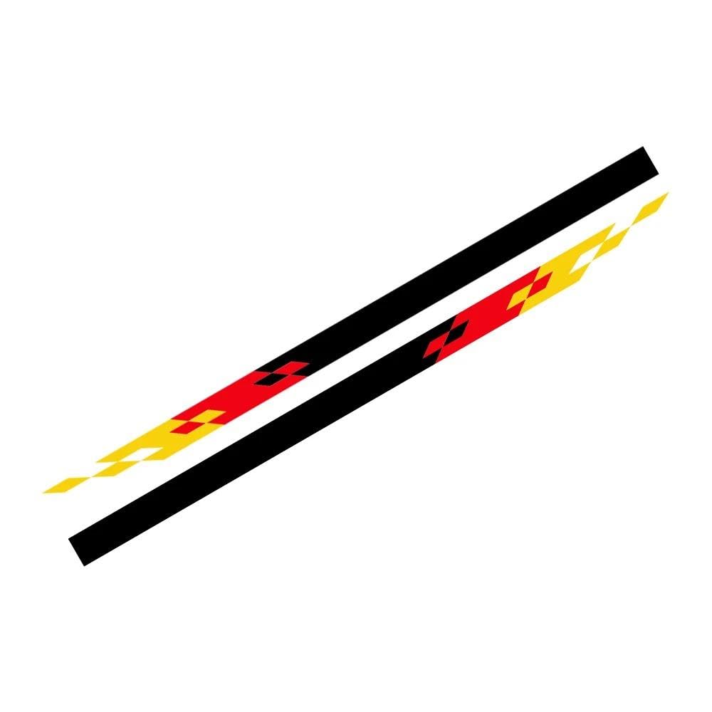 Car Stickers Side Door Exterior Vinyl Decals Auto Vehicle Body Decoration(Black Red Yellow)
