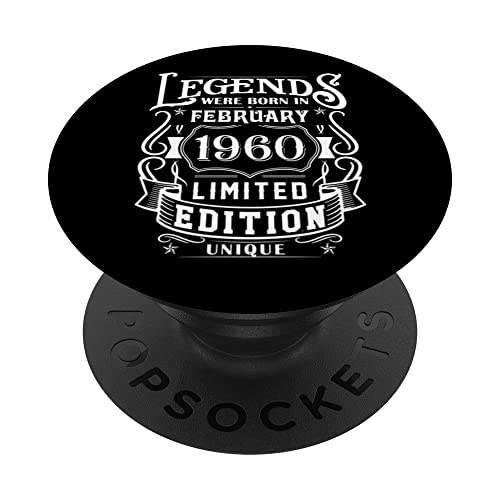 Cumpleaños Febrero 1960 Edición Limitada Regalo February PopSockets PopGrip Intercambiable