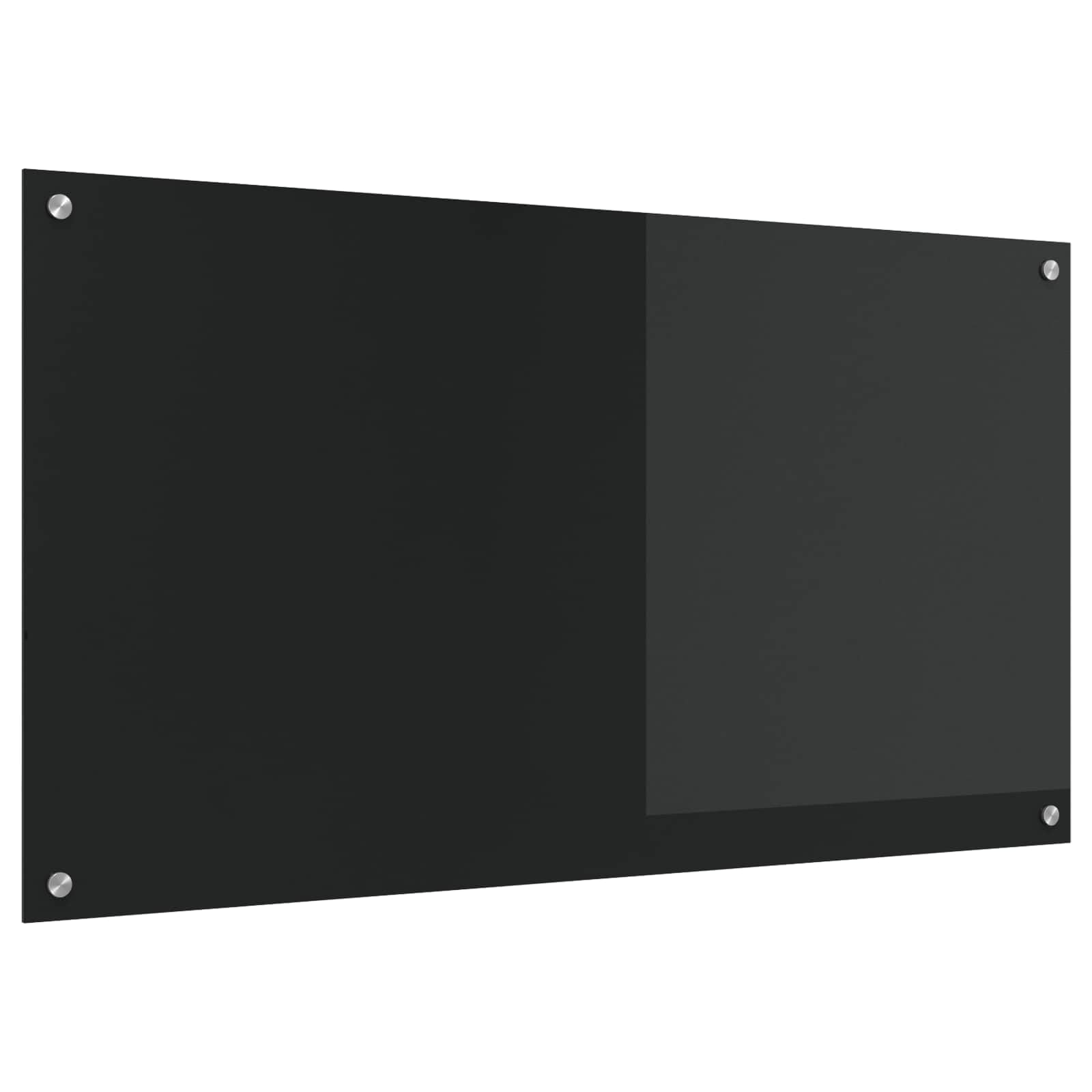 Crédence de Cuisine Noir 110x60 cm Verre Trempé pour Mur