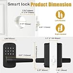 Smart Lock with Handle 5-in-1 keyless ai Recognition 1-Second Unlock Military-Grade Security ip65 Waterproof Anti-Theft keypad Door Lock for Home Long Battery Life (Black)