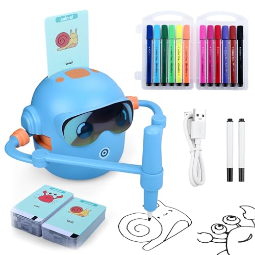Robot De Dibujo Para Niños, Juguete Interactivo De Voz, Máquina De Dibujo Educativa Con Interacción De Voz, 12 Rotuladores De Colores Y 100 Tarjetas. Juguetes De Aprendizaje Para Pintar Para Niñas Y N Robot De Dibujo Para Niños, Juguete Interactivo De Voz, Máquina De Dibujo Educativa Con Interacción De Voz, 12 Rotuladores De Colores Y 100 Tarjetas. Juguetes De Aprendizaje Para Pintar Para Niñas Y N
