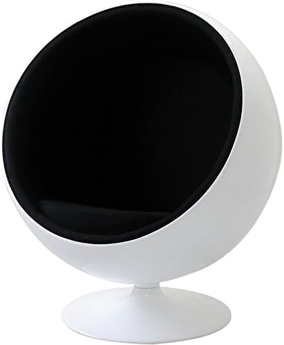 Side view of the white and black Ball Chair