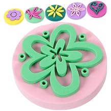 NUOBESTY Eva Painting Sponges for Kids, Flower Shapes Stamps Colorful DIY Art Supplies Ideal for Preschool and Kindergarten Crafts 6Pcs