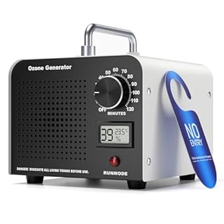 Ovshnrr Generatore di Ozono 60.000 mg/h, Ozonizzatore Professionale per Casa e Auto fino a 320 m², Macchina Ozono Portatile con Timer 120 Min - Elimina Odori di Fumo, Animali, Pittura, Muffa