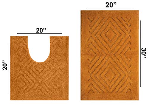 Better Trends Trier Collection Is Ultra Soft Plush And Absorbent Tufted Bath Mat Rug 100 Percent Cotton In Vibrant Colors, 2 Piece Set, Orange #TOP4