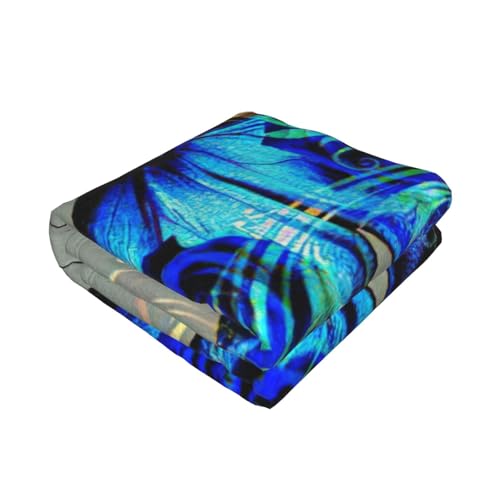 Couverture microfibre premium motif papillon bleu EdWal - 3