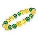 MANRUO Feng Shui Amulet Bracelet The Best Prosperity Green Bead Bracelet with 5 Vietnamese Sand Gold Plated Pi Xiu/Pi Yao Lucky Wealthy Brecelet