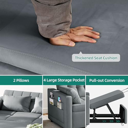 Yitahome 55 Inch Convertible Sofa Bed, 3-In-1 Sleeper Sofa With Pull-Out Bed thumb #4