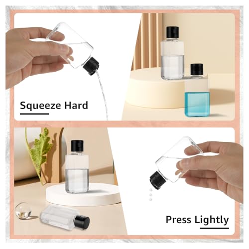 100 Pack 2 oz Empty Hand Sanitizer Bottle Plastic Refillable Bottles with Flip Cap Clear Travel Size Bottles Mini Hand Sanitizer Refillable Containers for Shower Gel Face Creams Body Lotions4