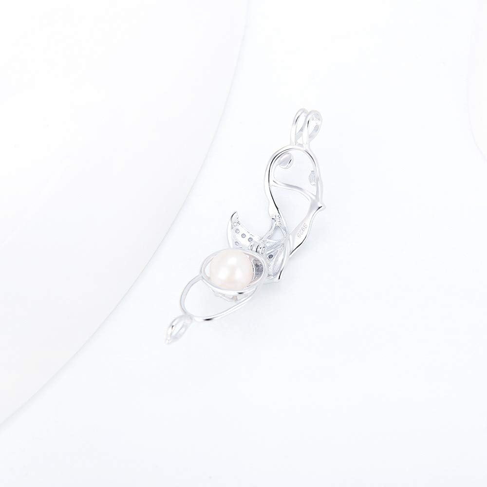 CZ Dancing Couple Cage Pendants for Pearl Jewelry Making Sterling Silver, Design Cage Pendants for Women
