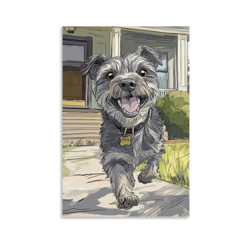 Impression sur toile schnauzer peinture murale chic 50x75