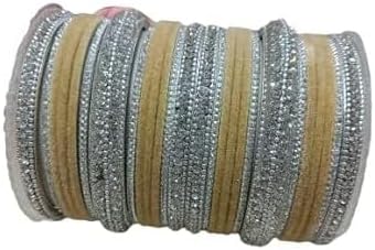 CELESTE Traditional Indain Bangle Set, Royal Heritage Indian Bangle SetBridesmaid Gift Exquisite Bridal Bangles Set (Golden, 2.6(medium))