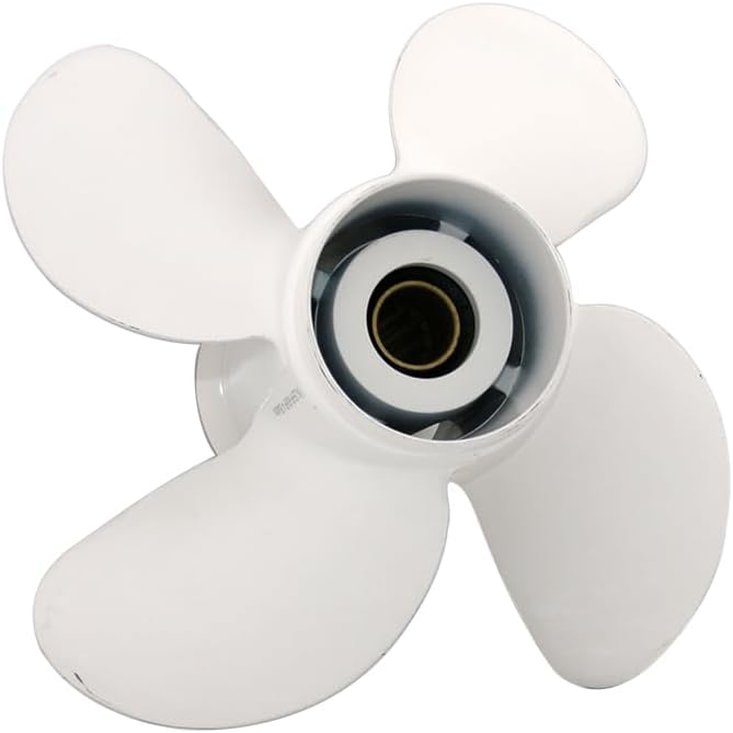Outboard Propeller 4 Blades 10.6x11 10.6x12 10.3x13 10.1x14 10.1x15, 13 Splines, Aluminum Boat Prop compatible with Yamaha T25 F30 40hp 48hp 50hp F50 55hp 60hp F60 Engines, 3.50" Gearcase Motor, RH