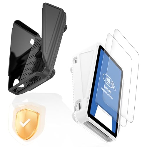 2PC Square Terminal Screen Protector and Protective CaseModel:Square Terminal Tempered Glass [Scratch-Resistant] [Touch Sensitive] [Easy Install] 9H Hardness Screen Protector for Square Terminal