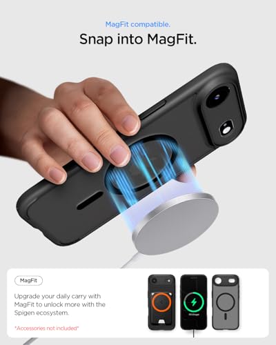 Image of Spigen Ultra Hybrid MagFit Back Cover Case Compatible with iPhone Air (2025), iPhone 17 Air Cover case (TPU + Poly Carbonate | Frost Black)