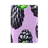 Passport Cover Case Blackberry Fruit Color Creative Design Leather&microfiber Multi Purpose Print Passport Holder Travel Wallet For Women And Men 5.51x3.94 In