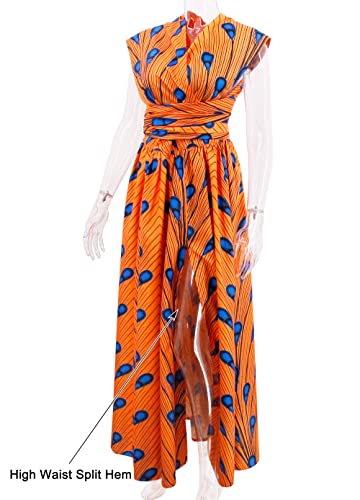 Giovacker Women's African Print Casual Party Dress Dashiki Traditional Costume4