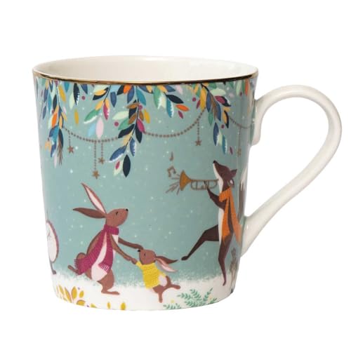 Portmeirion Sara Miller London Woodland Tales Mug, Merry Band, Green