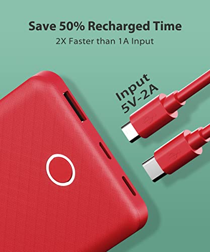 Alongza Portable Phone Charger Built In Cable 6000Mah Power Bank Small Battery Pack Lightweight Usb Type C Slim External Backup Charger For Cell Phones #TOP6
