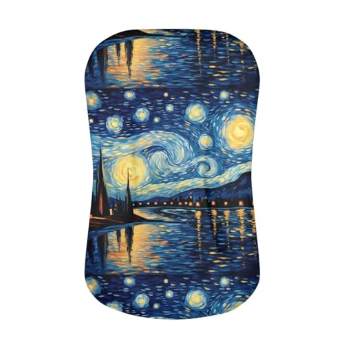 Tongluoye Van Gogh Starry Night Baby Lounger Cover for Girls Boys Newborn Lounger Cover Soft Washable Baby Padded Loungers Cover for Infant 0-24 Months Removable Slipcover for Toddler