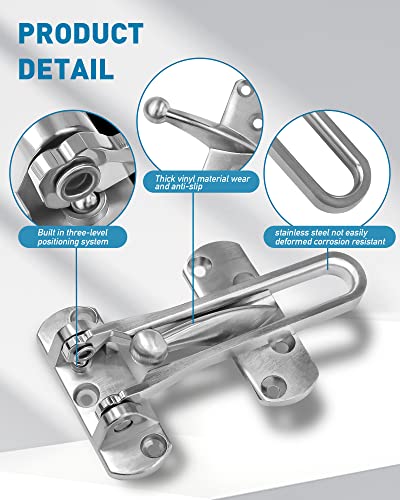 Hdajy 2Pcs Door Chain Lock, Upgrade Chain Locks For Inside Door, Be Used For Barn Door Latch, Locks For Doors Inside, Thicken Aluminium Alloy Satin Nickel. #TOP4