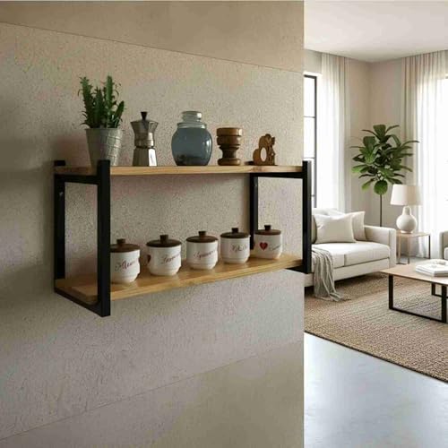 Prateleira Industrial Suspensa Sala Cozinha feita Em Ferro E Made...