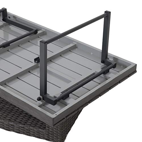 greemotion Rattan-Lounge Bahia Marvao, 2er Garten-Sofa inkl. Tisch & Hocker, Daybed für indoor & outdoor, Grau