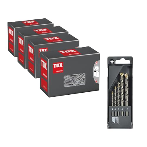 TOX Set Barracuda spécial pour brique pleine et béton + vis, incl. foret pierre (5 pcs.), 013909011