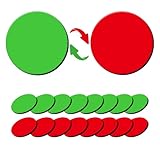 25 Pcs 1” Double-Sided Red Green Magnets, Flip Over Colored Magnetic Dots for Whiteboard, Refrigerator, Office (25, Red/Green-Colors)
